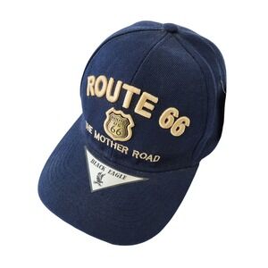 Black Eagle Route 66 The Mother Road‎ Navy Blue Embroidered Baseball Cap NWT